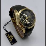 ساعت الگانس اورجينال بند چرمى (طوسي_طلايي)