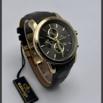 ساعت الگانس اورجينال بند چرمى (طوسي_طلايي)